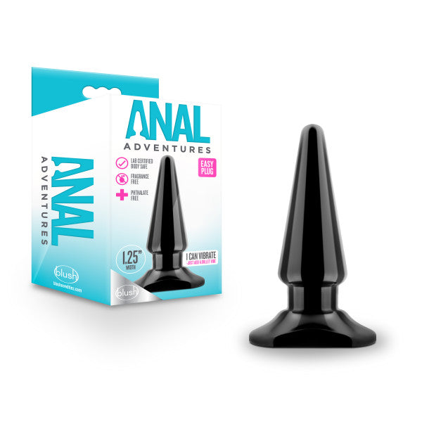 Blush Novelties Anal Adventures Easy Plug - Black 10.1 cm (4'') Butt Plug