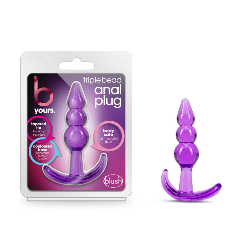 B Yours Triple Bead Anal butt plug - Purple 9.5 cm Butt Plug