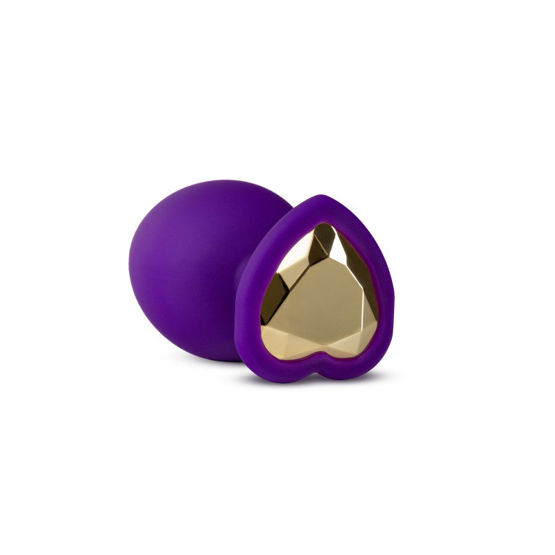 Temptasia Bling Plug - Medium - Purple 8.3 cm (3.25'') Butt Plug with Heart Jewel