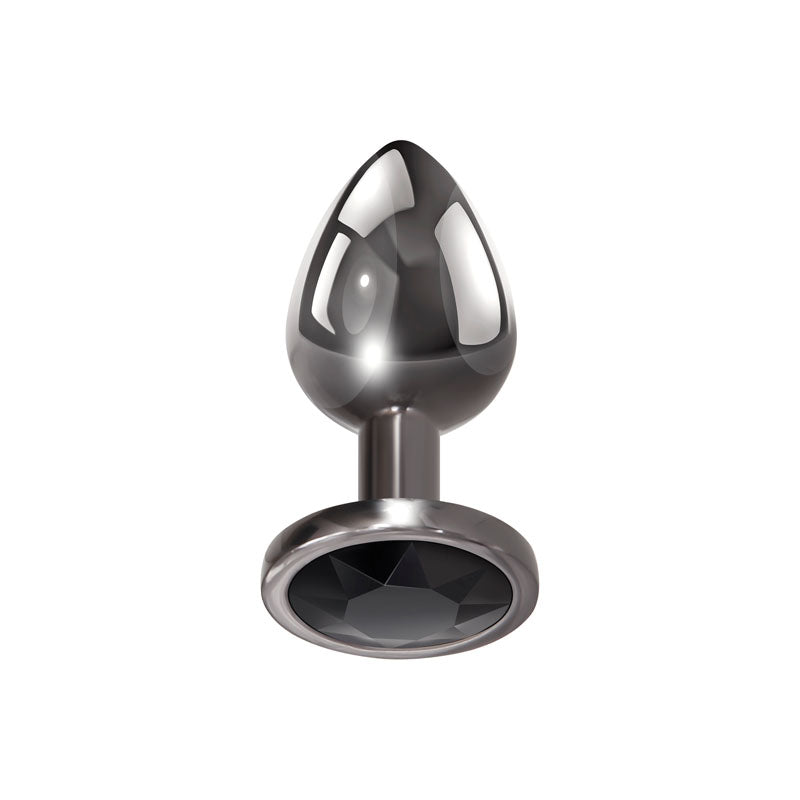 Evolved Black Gem Anal Plug - Small - Metallic 7.1 cm Small Butt Plug with Black Gem Base