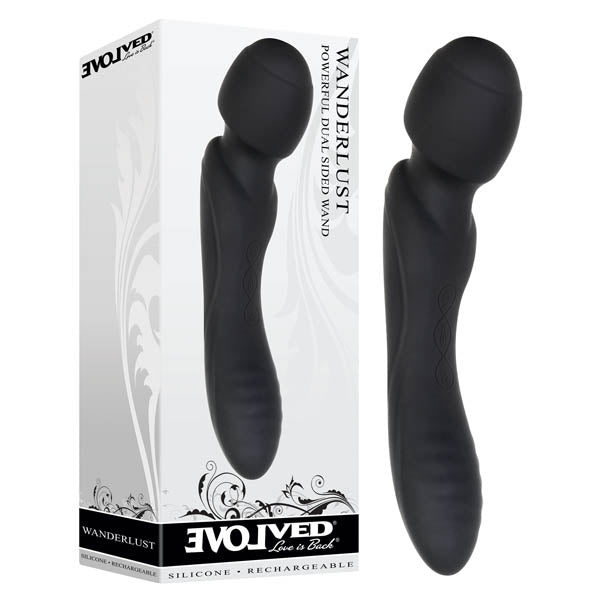 Evolved Wanderlust - Black USB Rechargeable Double Ended Massager Wand