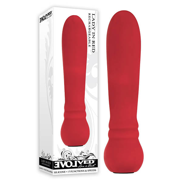 Evolved Lady In Red - Red 10.8 cm USB Rechargeable Bullet