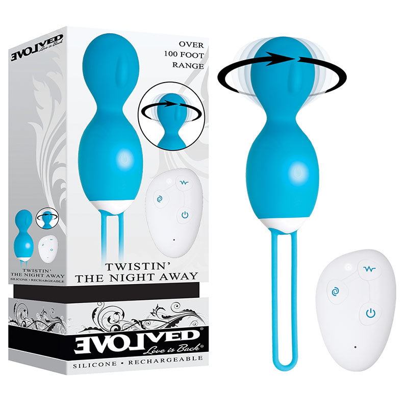 Evolved Twistin The Night Away - Blue USB Rechargeable Kegel Exerciser with Wireless Remote