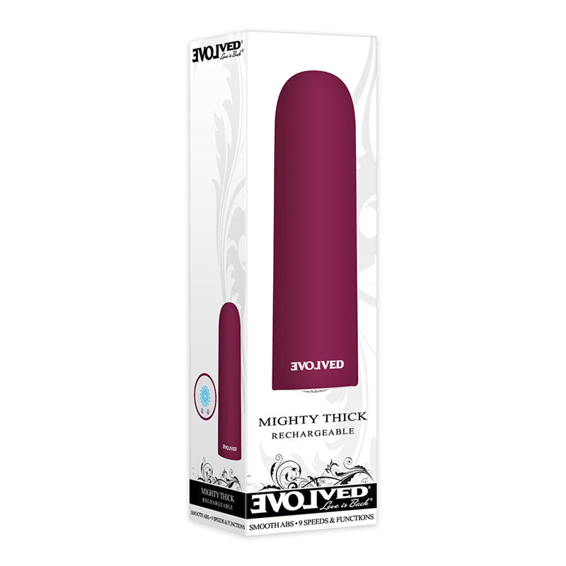 Evolved Mighty Thick - Burgundy Red 9 cm USB Rechargeable Bullet