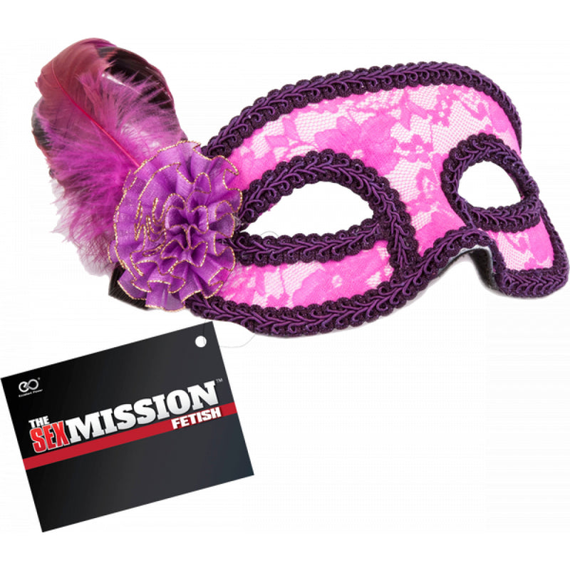 Feathered Masquerade Masks - Pink & Purple