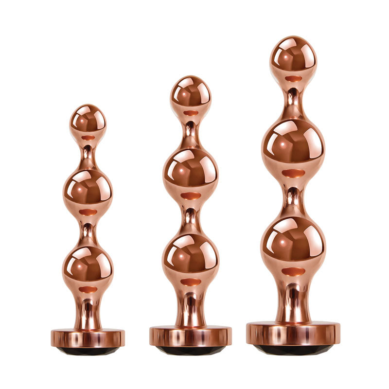 Gender X GOLD DIGGER SET - Rose Gold Metallic Butt Plugs - Set of 3 Sizes