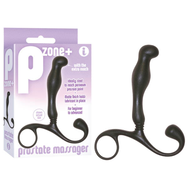 P-Zone + Prostate Massager - Black 10 cm Prostate Massager