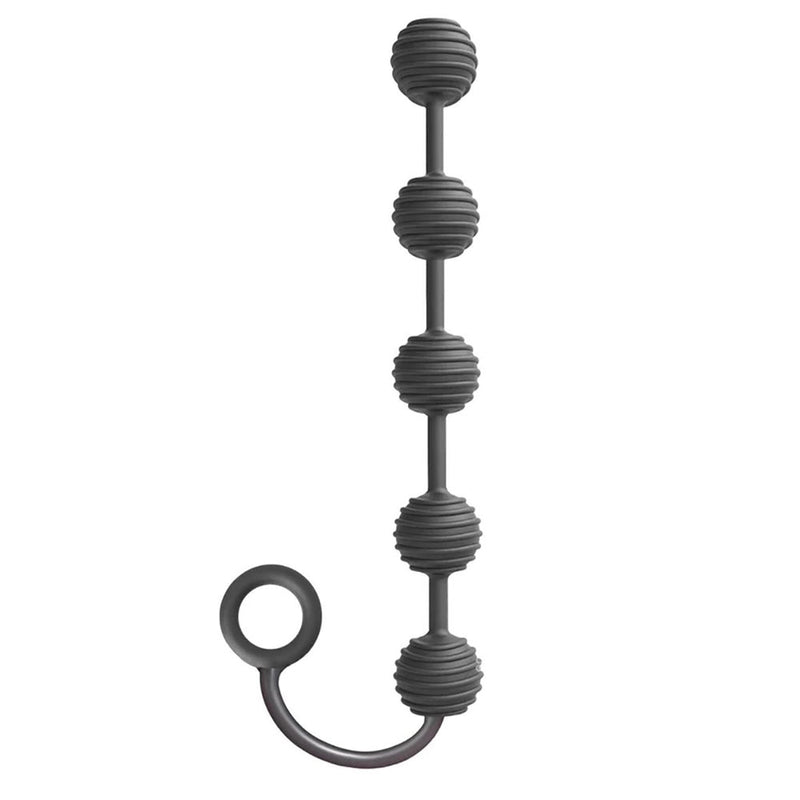 S-Drops Silicone Anal Beads - Black Anal Beads