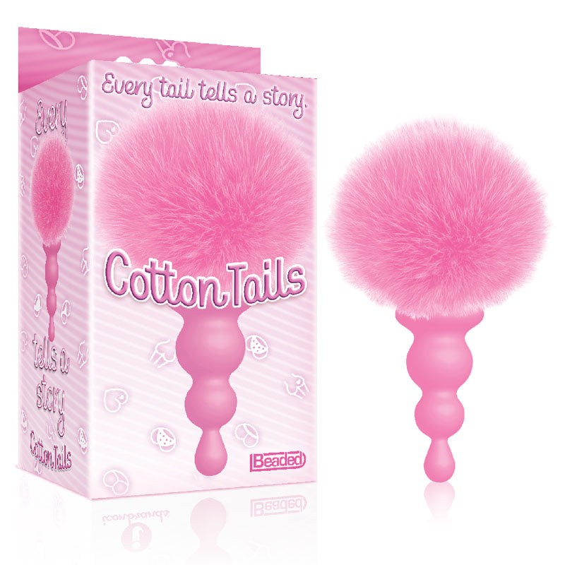 The 9's Cottontails, Beaded, Pink - Pink Butt Plug with Bunny Tail