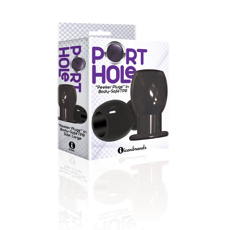 The 9's Port Hole, Hollow Butt Plug - Black Hollow Butt Plug