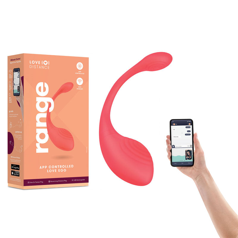 Xgen Love Distance RANGE - Coral Rechargeable Love Egg with App Contol