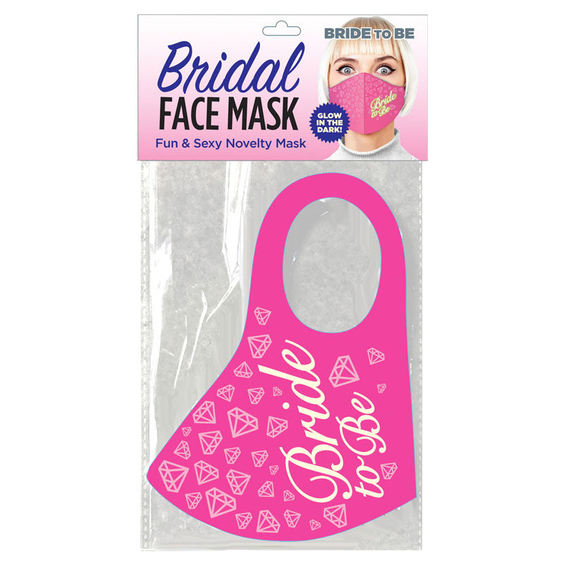 Bridal Face Mask - Bride To Be - Glow Pink Novelty Mask