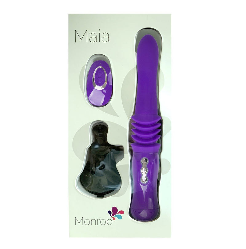 Maia Monroe - Purple 38 cm USB Rechargeable Thrusting Vibrator