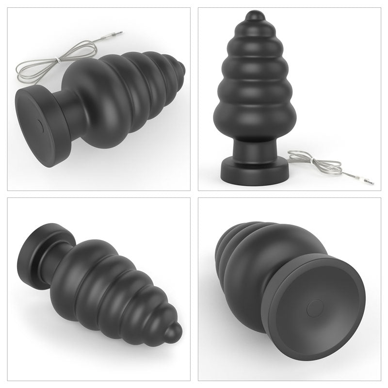 King Sized 7'' Vibrating Anal Cracker - Black 17.8 cm XL Vibrating Butt Plug