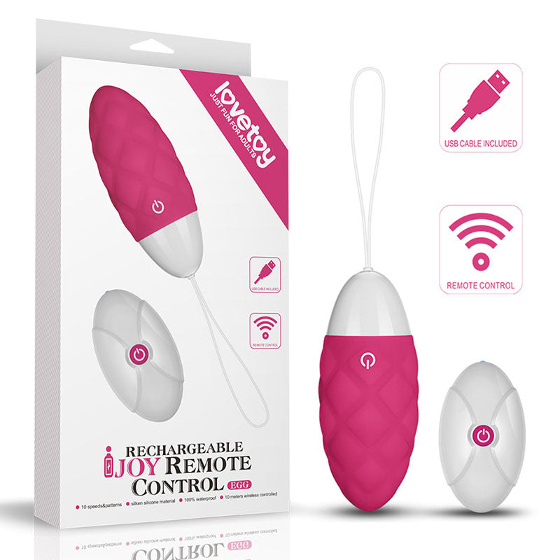 Lovetoy IJOY Rechargeable Remote Control Egg - Pink USB Rechargeable Egg with Remote