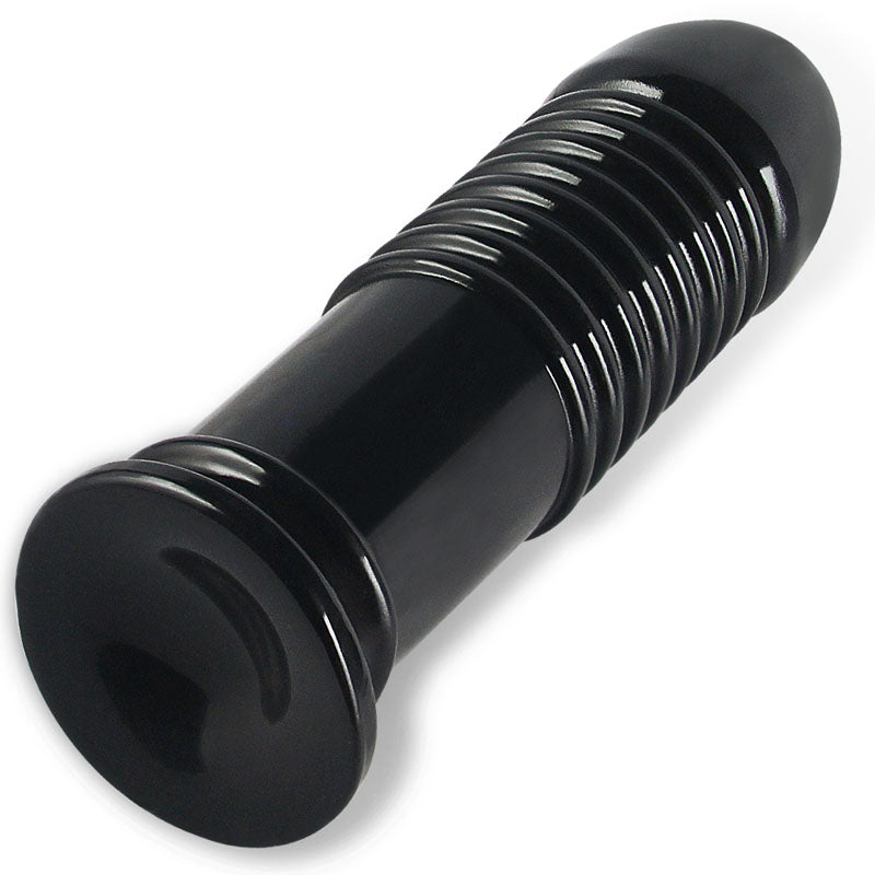 King Sized 8'' Anal Bumper - Black 22.5 cm Mega Butt Plug