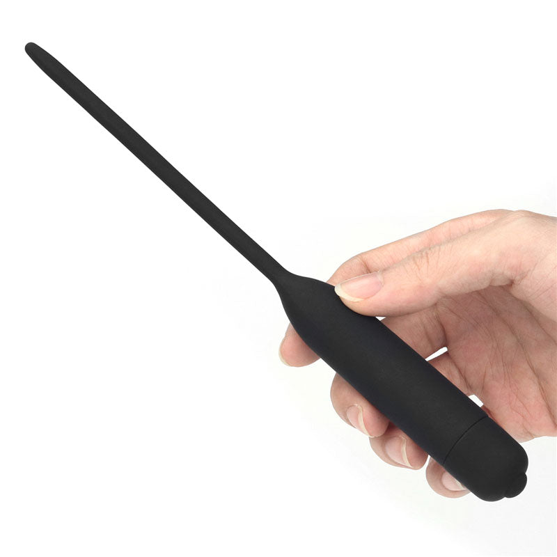 Lovetoy Ultimate Silicone Vibrating Urethral Dilator - Black Vibrating Urethral Sound