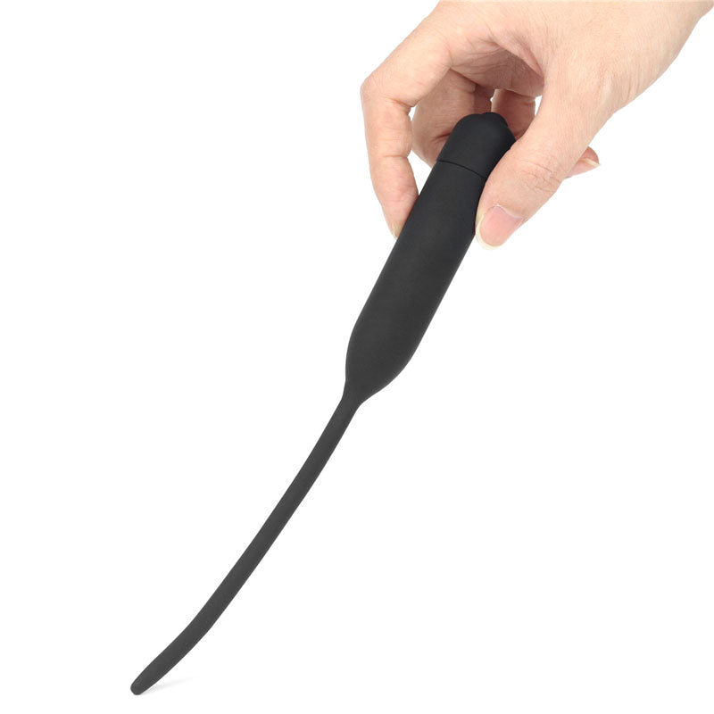 Lovetoy Ultimate Silicone Vibrating Urethral Dilator - Black Vibrating Urethral Sound