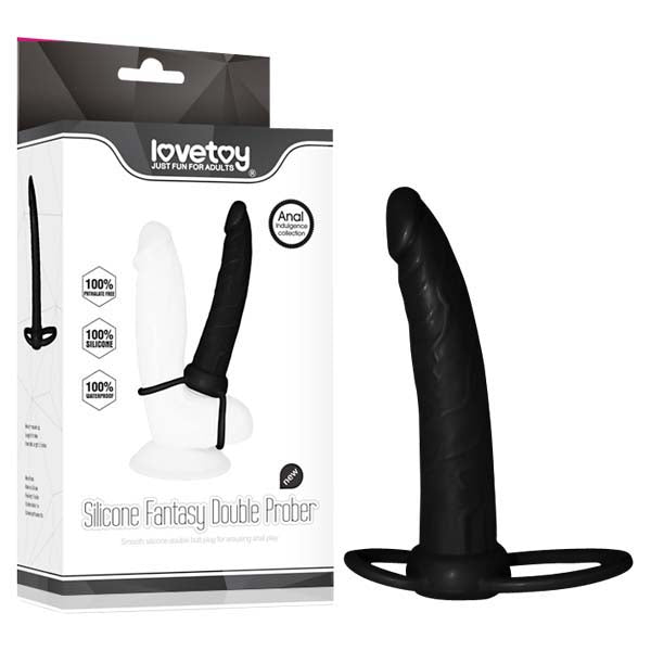 Lovetoy Anal Indulgence Collection Silicone Fantasy Double Prober - Black 15.2 cm (6'') Double