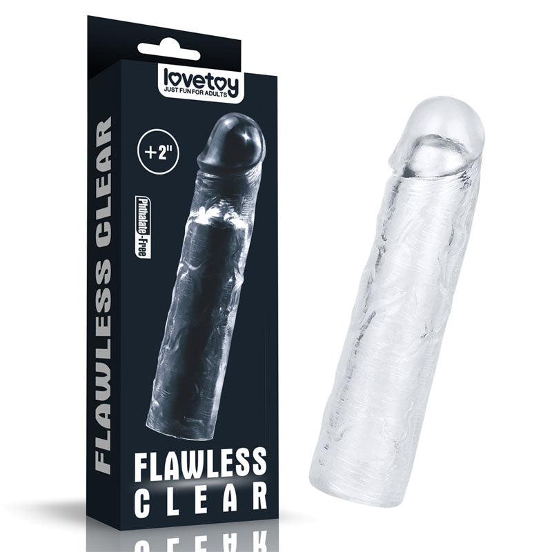 Flawless Clear Penis Sleeve 2'' - Clear 5 cm Penis Extender Sleeve