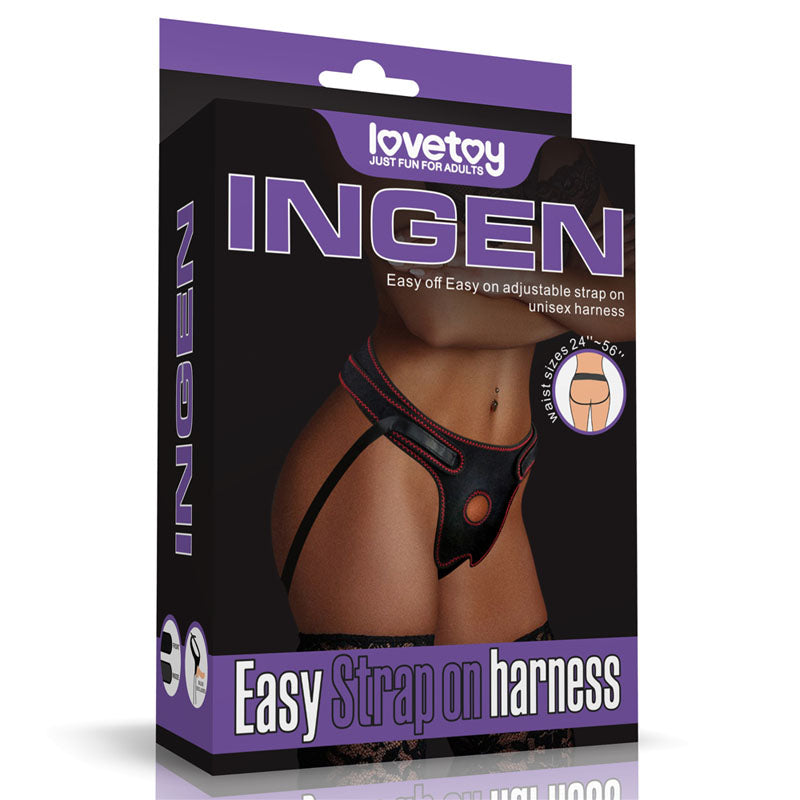 Lovetoy Ingen Easy Strap-On Harness - Black Adjustable Strap-On Harness (No Probe Included)