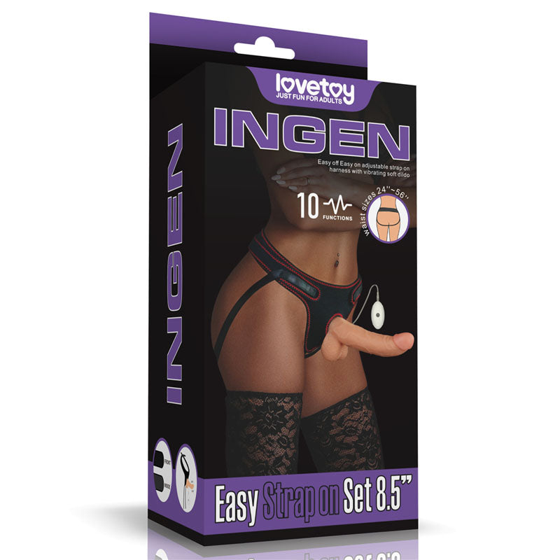 Ingen Vibrating Easy Strap-On Set - Flesh 21.6 cm (8.5'') Vibrating Strap-On