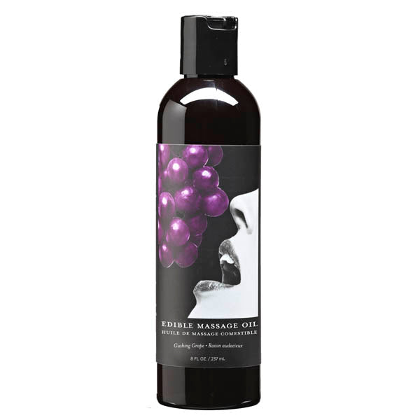 Edible Massage Oil - Gushing Grape Flavoured - 237 ml Bottle