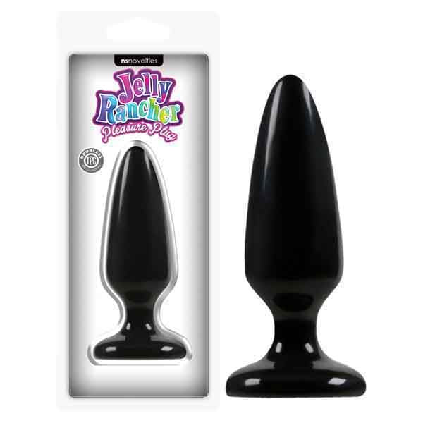 Jelly Rancher Pleasure Plug - Black 12.7 cm (5'') Medium Butt Plug