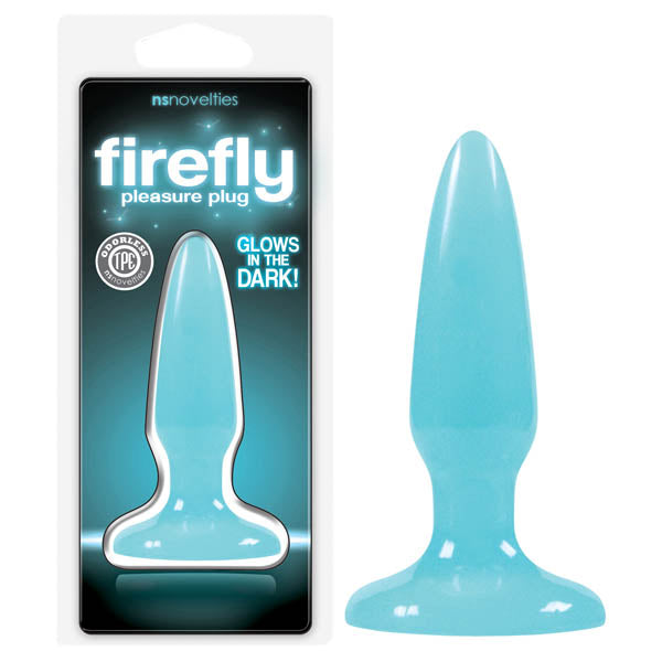 Firefly Pleasure Plug - Glow-in-the-Dark Blue 8.1 cm (3.2'') Mini Butt Plug