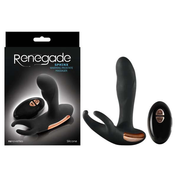 Renegade - Sphinx - Black 13 cm (5.1'') USB Rechargeable Warming Prostate Massager with Wireless
