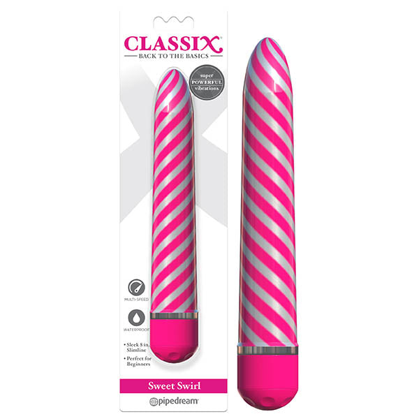 Classix Sweet Swirl Vibe - Candystriped Pink 20.3 cm (8'') Vibrator