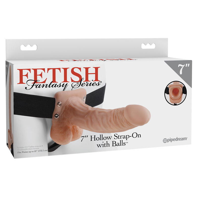 Fetish Fantasy Series 7'' Hollow Strap-On With Balls - Flesh 17.8 cm (7'') Hollow Strap-On