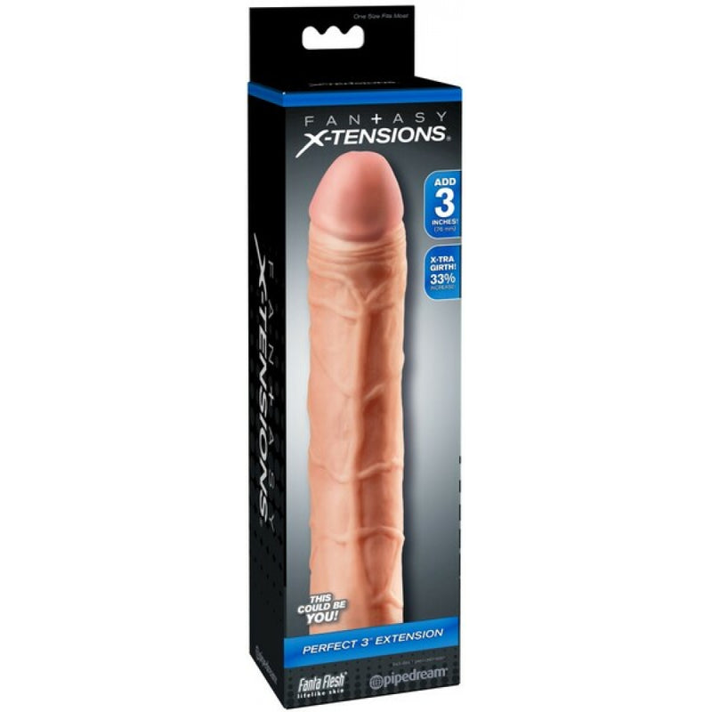 Fantasy X-Tensions Perfect 3'' Extension - Flesh Penis Extension Sleeve