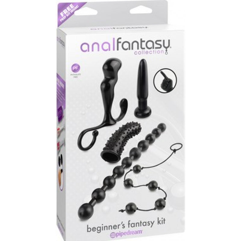 Anal Fantasy Collection Beginner's Fantasy Kit - Black Anal Kit - 6 Piece Set