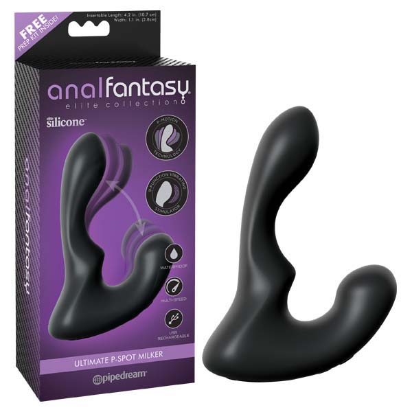 Anal Fantasy Elite Collection Ultimate P-Spot Milker - Black USB Rechargeable Vibrating Prostate
