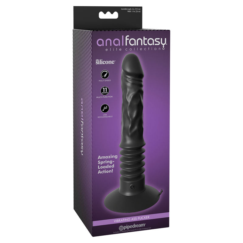 Anal Fantasy Elite Vibrating Ass Fucker - Black 30.5 cm (12'') USB Rechargeable Anal Vibrator