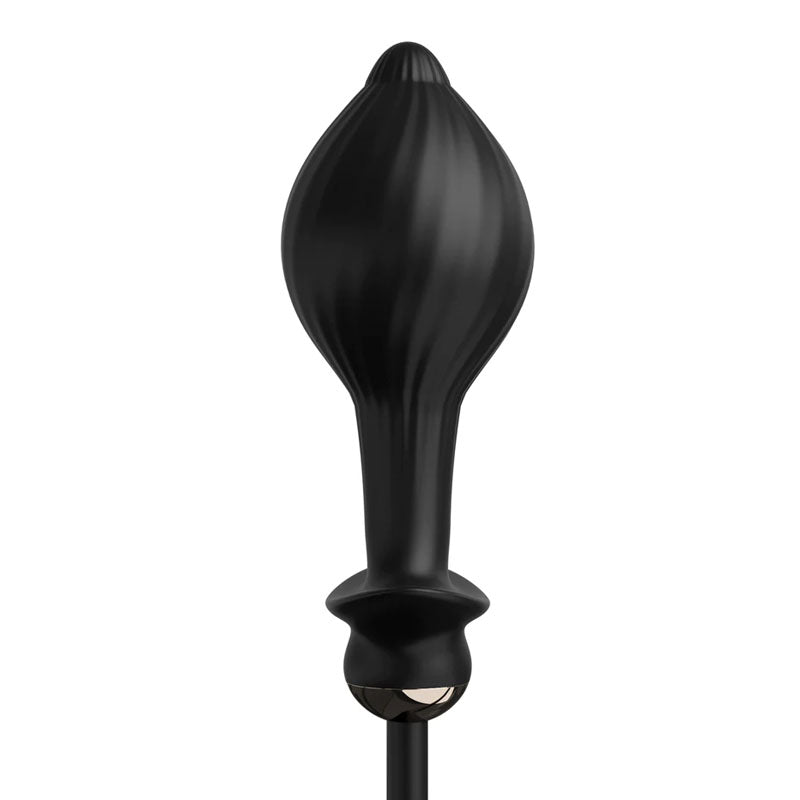 Anal Fantasy Elite Auto Throb Inflatable Vibrating Plug - Black 13 cm USB Rechargeable Inflatating Butt Plug