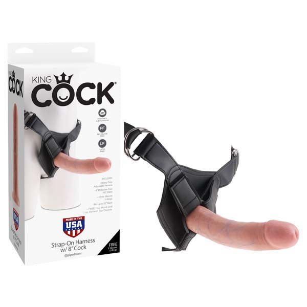 King Cock Strap-on Harness With 8'' Cock - Flesh 20.3 cm (8'') Strap-On