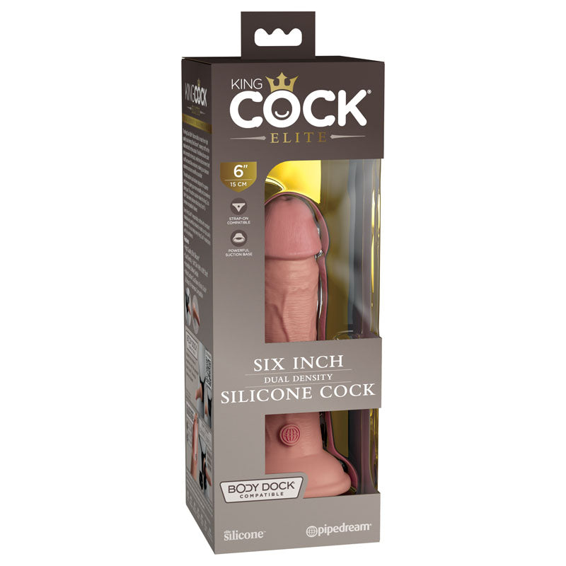 King Cock Elite 6'' Dual Density Cock - Flesh - Flesh 15.2 cm Dong