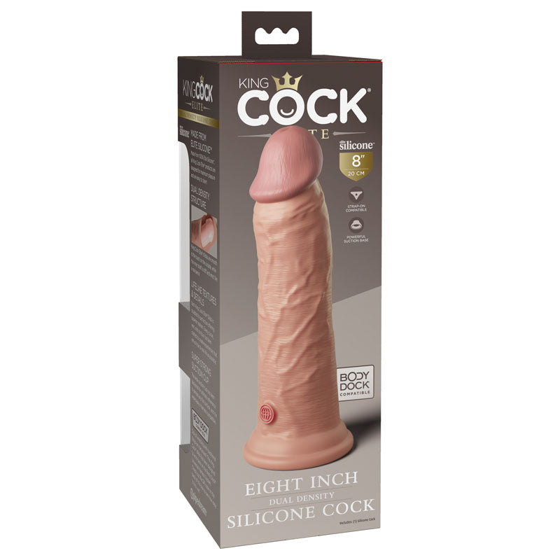 King Cock Elite 8'' Dual Density Cock - Flesh - Flesh 20.3 cm Dong