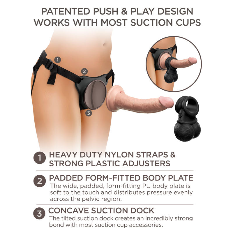 King Cock Elite Ultimate Vibrating Silicone Body Dock Kit - Body Dock Strap-On Harness with 17.8 cm