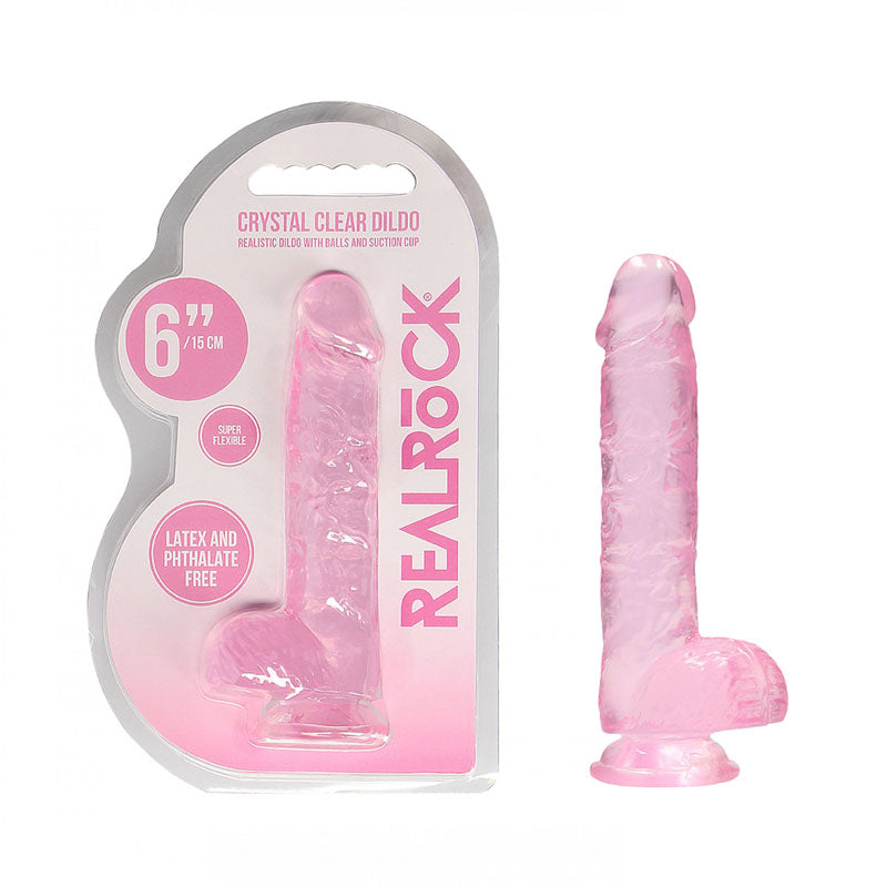 RealRock 6'' Realistic Dildo With Balls - Pink 15.2 cm Dong