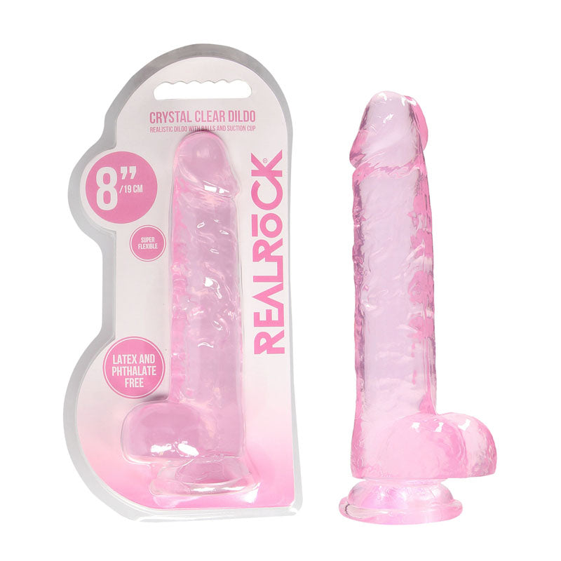RealRock 8'' Realistic Dildo With Balls - Pink 20.3 cm Dong