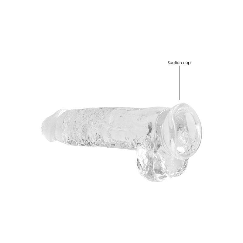RealRock 9'' Realistic Dildo With Balls - Clear 22.9 cm Dong