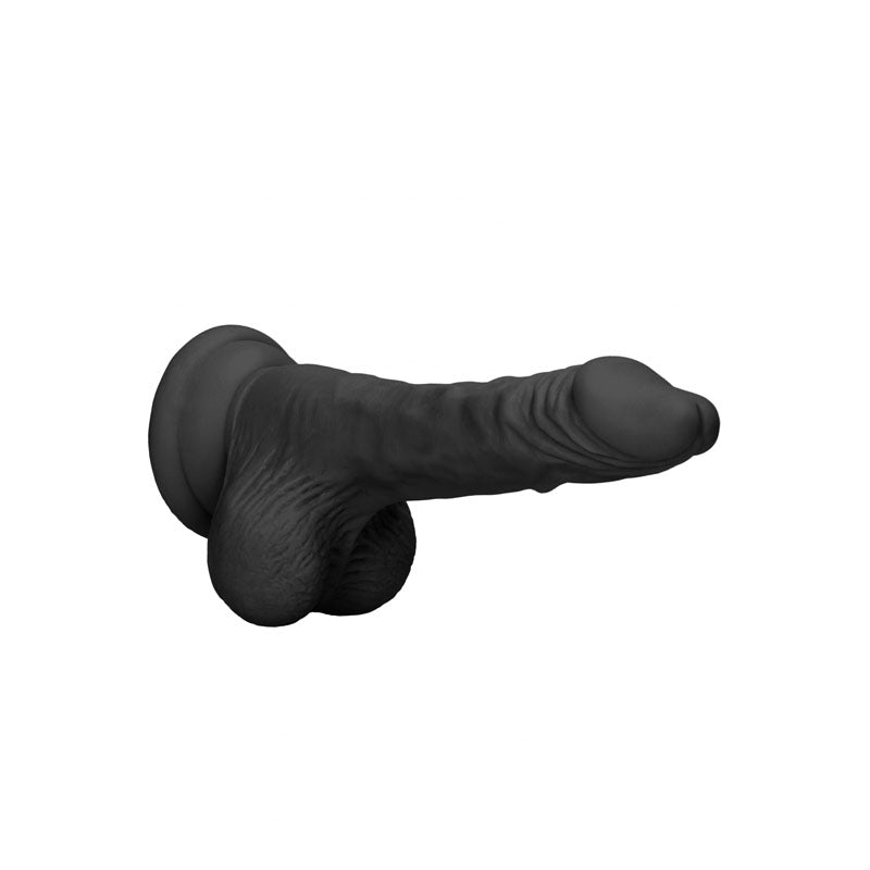 REALROCK 7'' Realistic Dildo With Balls - Black 17.8 cm Dong