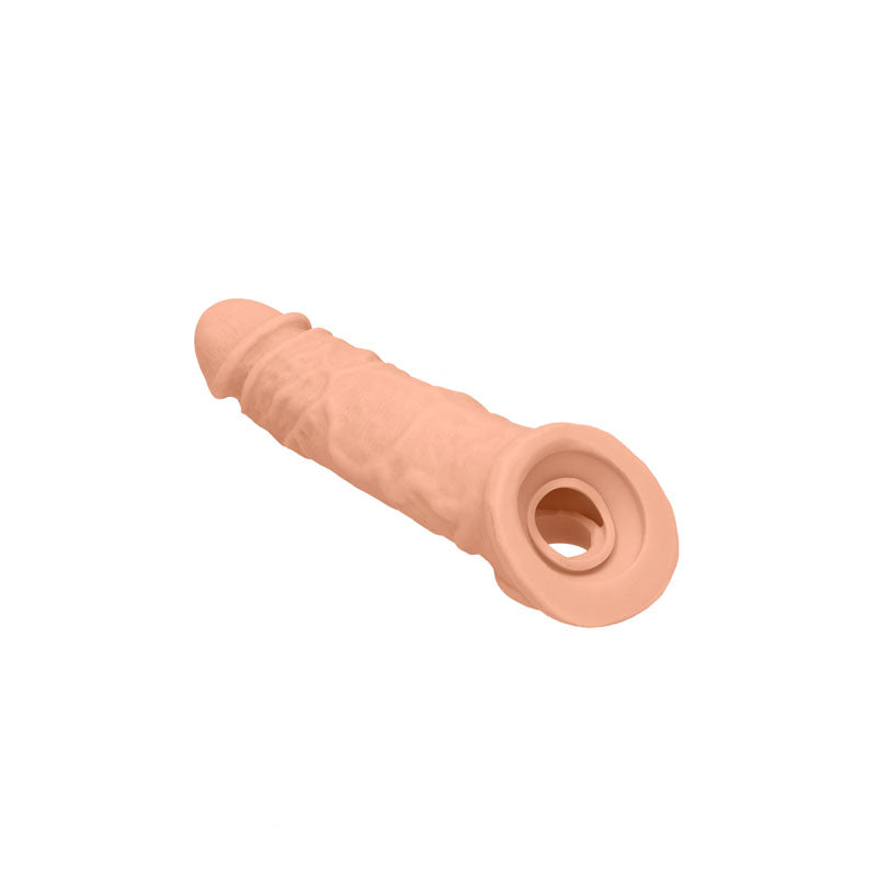 REALROCK 8'' Realistic Penis Extender with Rings - Flesh 20.3 cm Penis Extension Sleeve