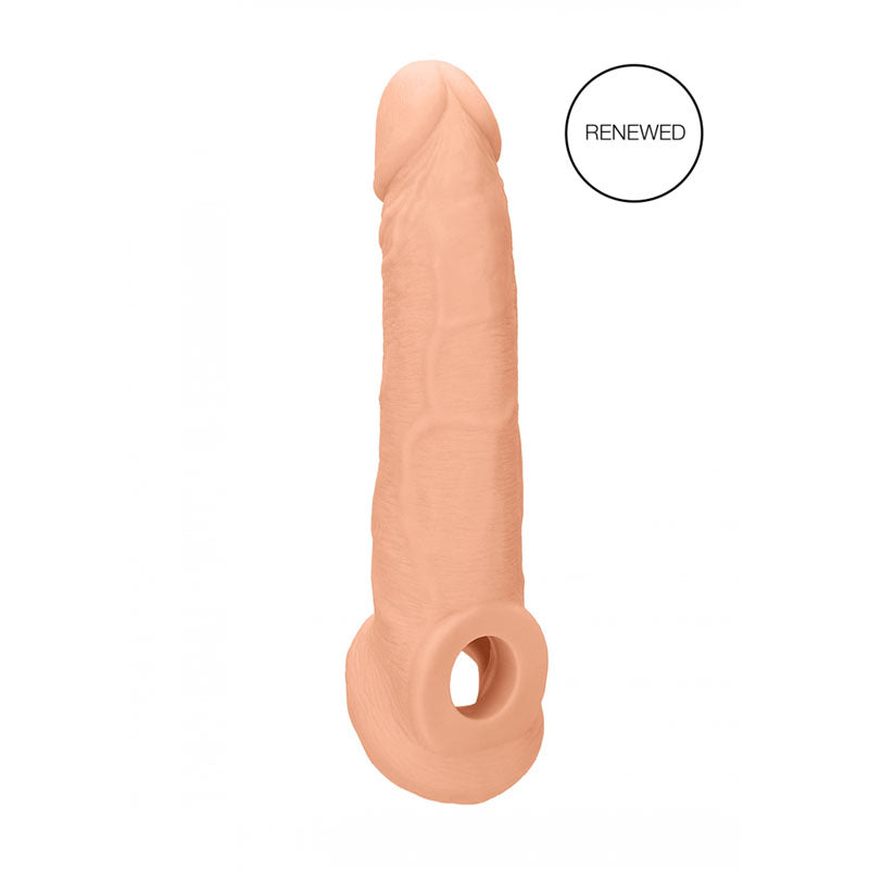 REALROCK 9'' Realistic Penis Extender with Rings - Flesh 22.9 cm Penis Extension Sleeve