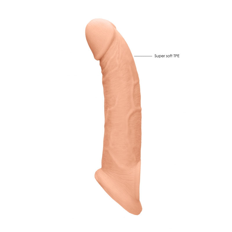 REALROCK 9'' Realistic Penis Extender with Rings - Flesh 22.9 cm Penis Extension Sleeve