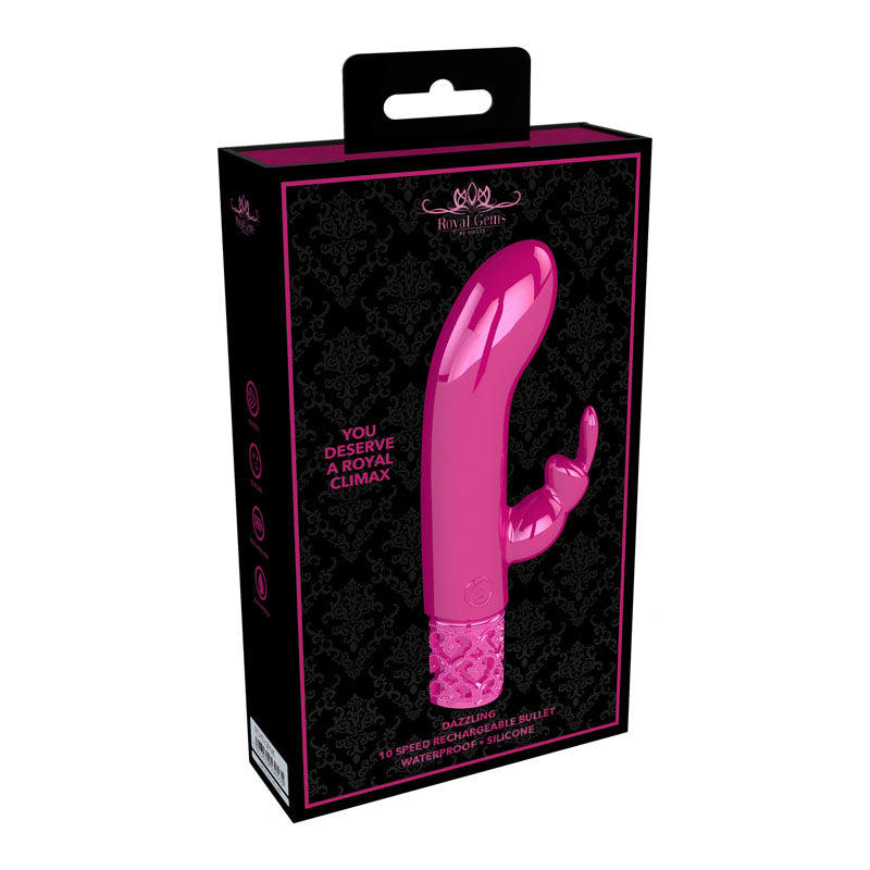 ROYAL GEMS Dazzling - Silicone Rechargeable Bullet - Pink 12 cm USB Rechargeable Bullet