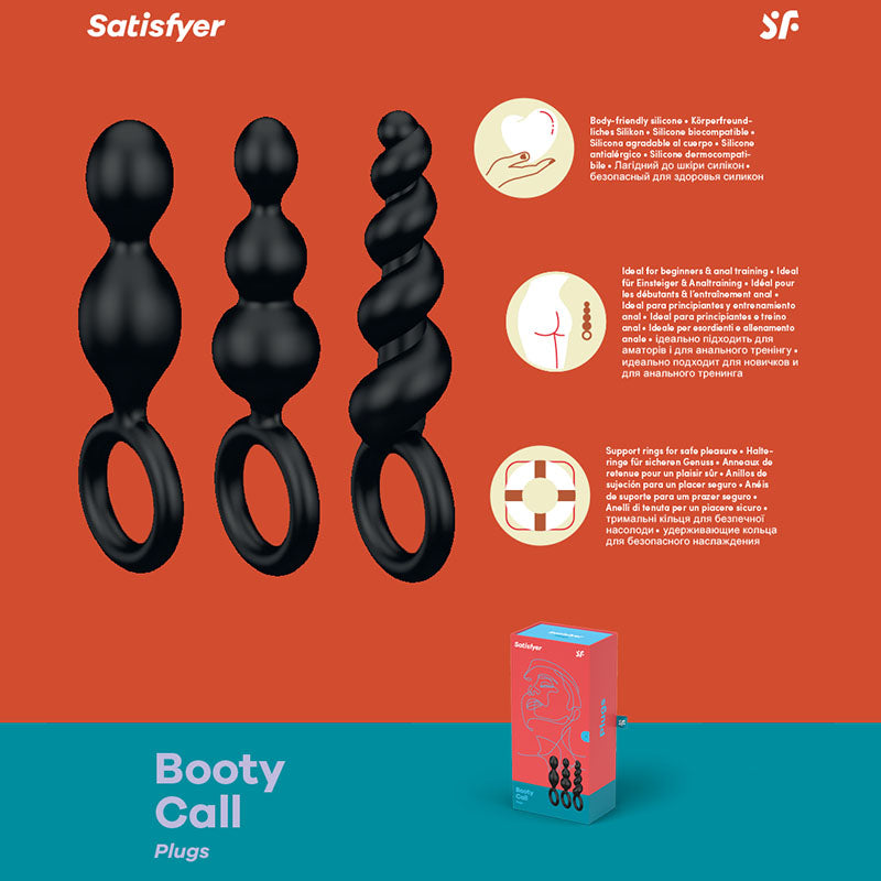 Satisfyer Booty Call - Black Butt Plugs - Set of 3